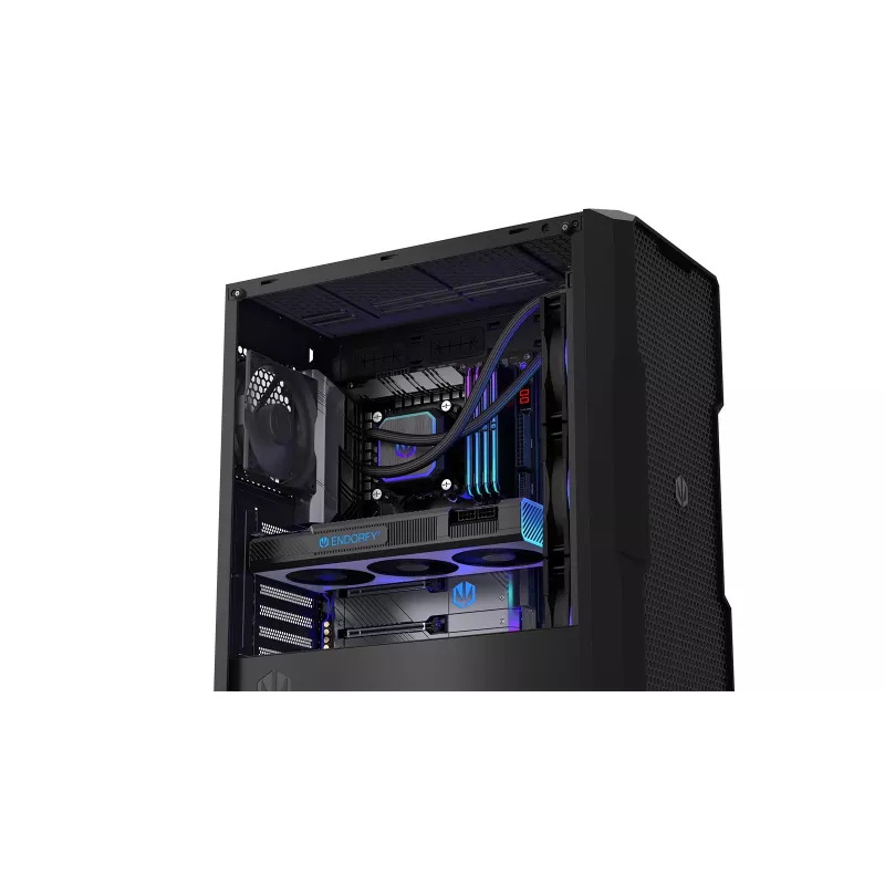 Vandens aušintuvas ENDORFY Navis F360 ARGB Black — 360 mm radiatorius, 3x 120×25 mm ventiliatoriai, 250–1800 RPM, siurblys 1600–2600 RPM, LGA 1700/AM5/AM4