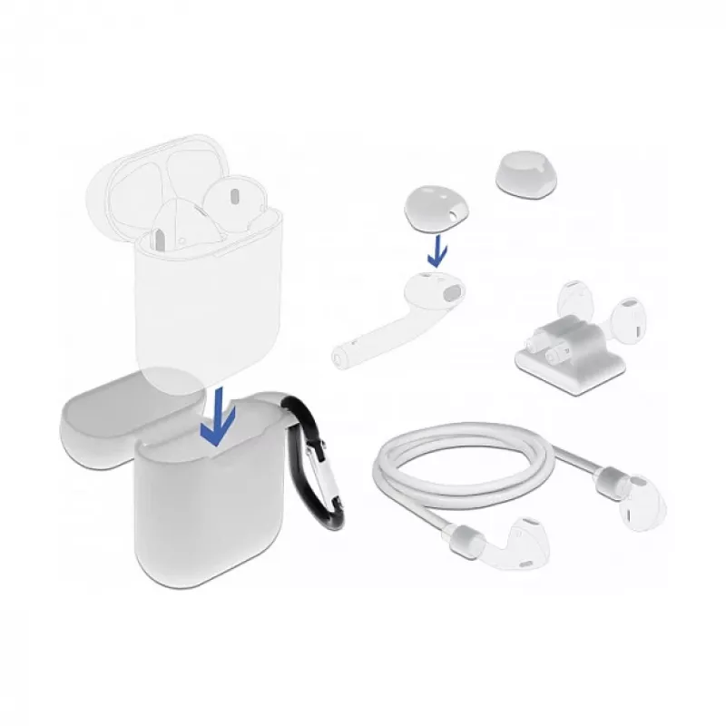 DeLOCK Apple AirPods priedų rinkinys baltas