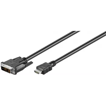 Goobay DVI-D/HDMI laidas, nikeliuotas | 50580 | DVI-D kištukas Single-Link (18+1 kontaktas) | HDMI kištukas (A tipas) | 2 m