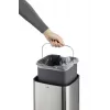 Durable TOUCH 12L bekontaktė šiukšliadėžė, nerūdijantis plienas, sidabrinė/juoda