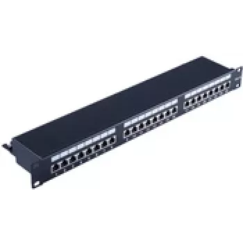Patch Panel S-Conn BS75065 24 prievadų, Cat6, juodas, 19 colių