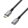 USB 3.2 Gen2 Type-C prailginimo laidas, USB-C (vyriškas) į USB-C (moteriškas), PD, 1 m