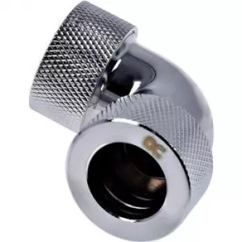 Alphacool HT 16mm HardTubo įsukama jungtis 90° L-formos - raižyta - Chromas (17297)