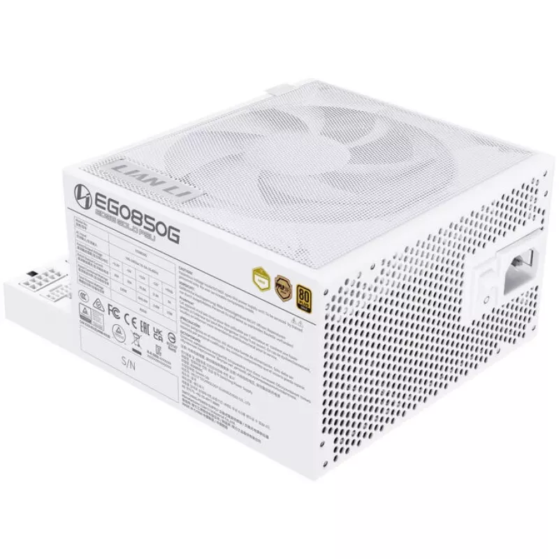 Lian Li EDGE GOLD 850 80 PLUS Gold maitinimo blokas, PCIe 5.1, ATX 3.1 - 850 W, baltas