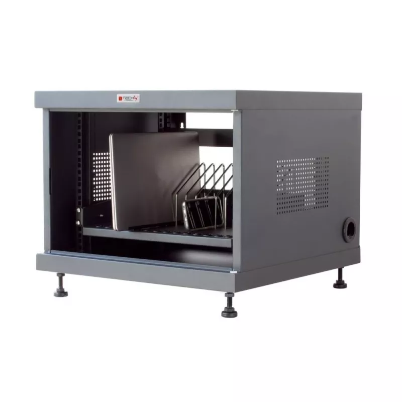 Stovo lentyna TECHLY 367652 kabelių tvarkytuvas su 3M lipniu montavimu, plienas, 550×550×410 mm, juoda