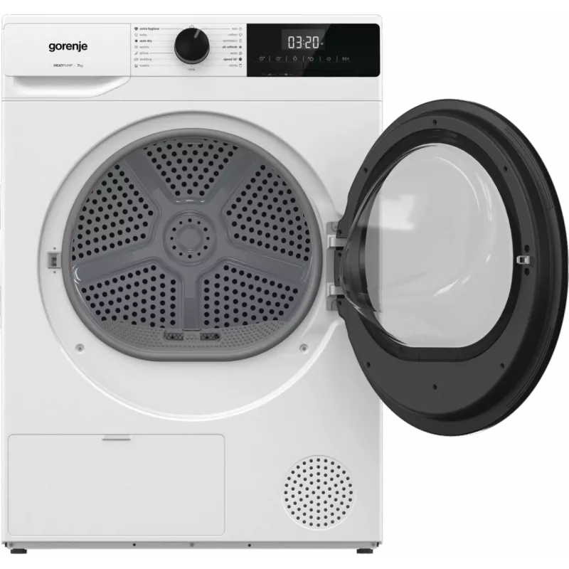Gorenje D2HNE7E džiovyklė | Energijos klasė E | 7 kg | Šilumos siurblys | LED | 51 cm | Balta
