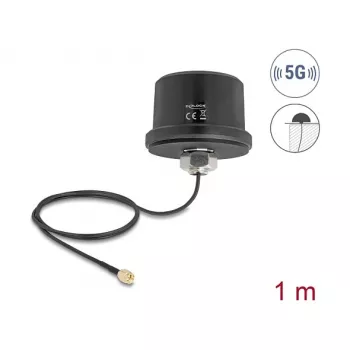 Antena DELOCK 81469 kryptinė 5G LTE GNSS Wi‑Fi 6 SMA jungtis stiprinimas 1,9–3,3 dBi