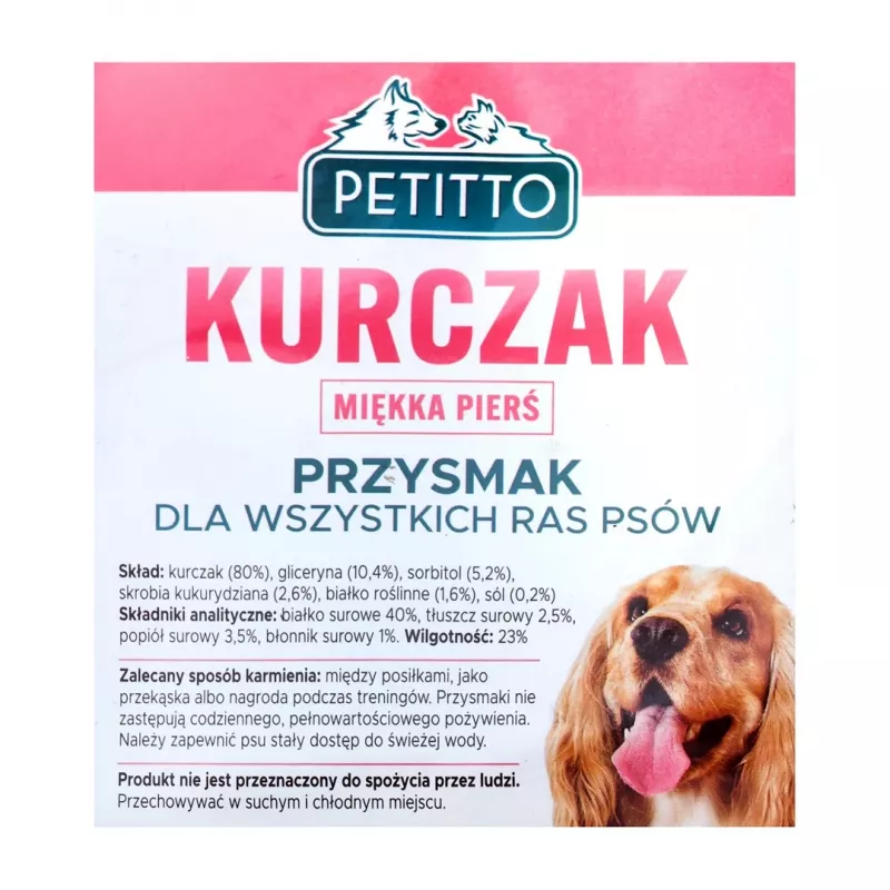 PETITTO Minkštos vištienos krūtinėlės šunų skanėstas 500 g