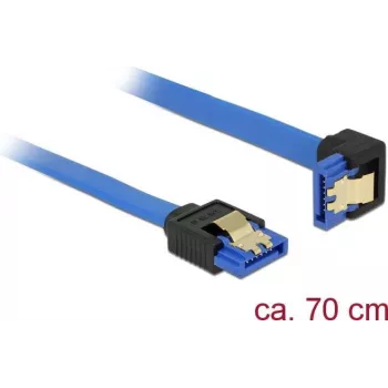 SATA kabelis DeLOCK 85092 0,7 m SATA 7-pin juodai mėlynas