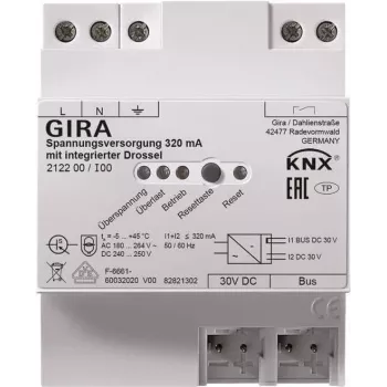 Maitinimo šaltinis Gira KNX 320 mA su droseliu REG 212200 KNX instaliacijoms