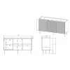 3D2SZ ONDA komoda 150x45xH85 žalias