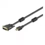 Wentronic Goobay HDMI™ / DVI-D kabelis, juodas, 5 m - 19 kontaktų HDMI™ kištukas > DVI-D (18+1) kištukas (51582)