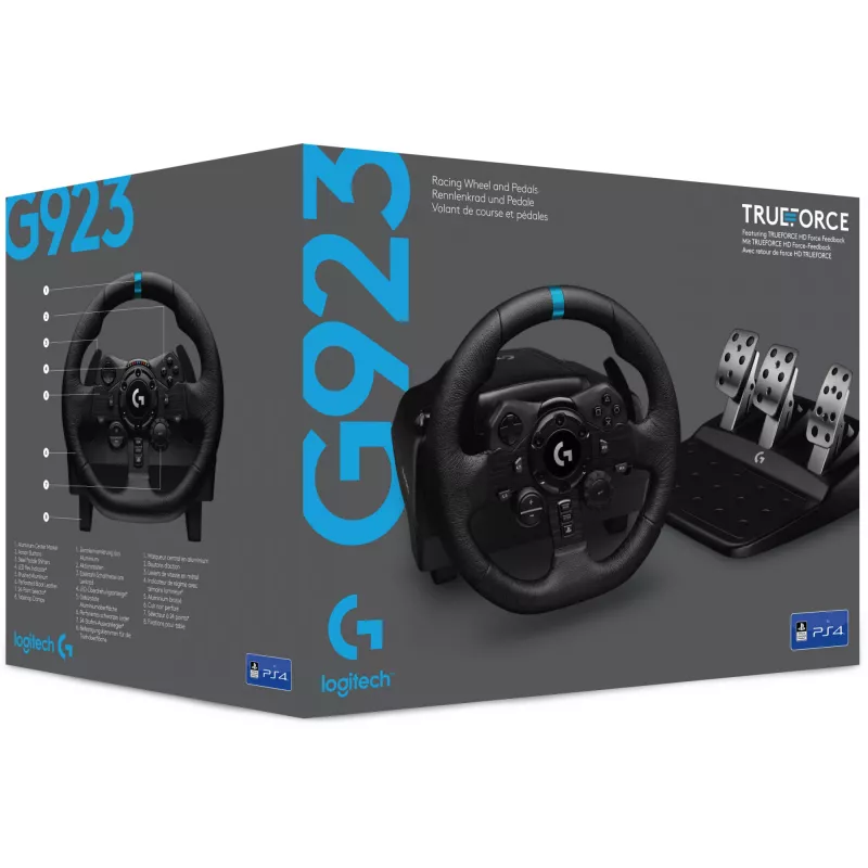 Logitech G G923 SE vairas su pedalais ir svirtimi, USB 2.0, PC, PlayStation 4, PlayStation 5 (991-000531)