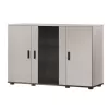 Komoda Cama Meble SOHO 120×41×80 cm – kaušiniai fasadai, juodas karkasas