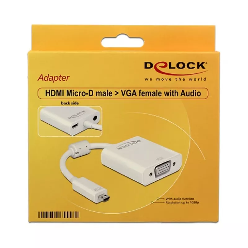 USB grafikos adapteris DeLOCK 65557 1920 x 1080 pikseliai Baltas