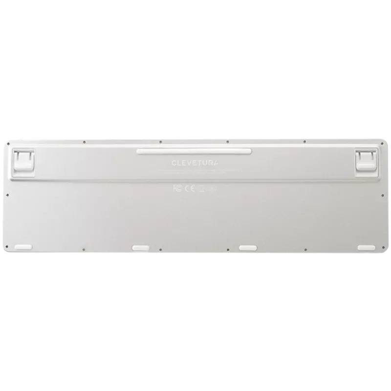 Belaidė klaviatūra CLEVETURA CLVX 1 Touch-On-Keys AI — ANSI US Mac išdėstymas, žirkliniai jungikliai, aliumininis korpusas, interaktyvus RGB