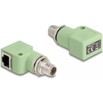 DeLOCK 60681 M12–RJ45 adapteris, žalias, auksuoti kontaktai