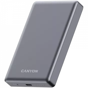 Canyon OnCharge 510 - Powerbank - 10 000 mAh - USB-C įvadas / išvadas - USB-C PD 20W + belaidis magnetinis įkrovimas