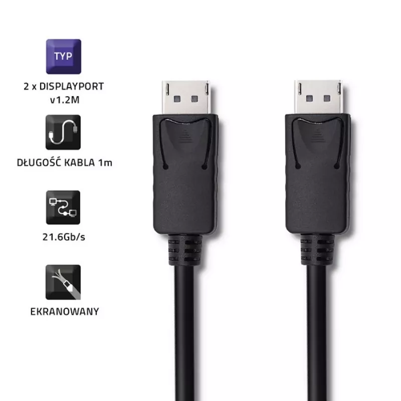 DisplayPort kabelis Qoltec 50373 2 m Juodas