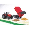 BRUDER Massey Ferguson 7480 su savivartiniu priekabu – žemės ūkio traktoriaus modelis