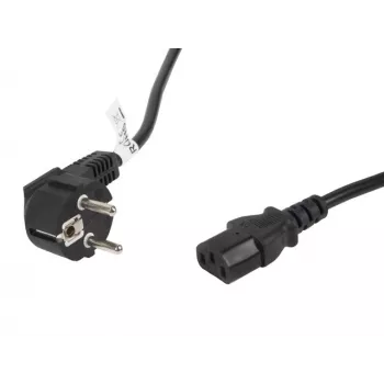 Maitinimo laidas LANBERG CA-C13C-11CC-0050-BK — 5 m, C13 lizdas į CEE7/7, kampuotas C13