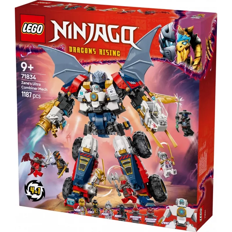 LEGO NINJAGO 71834 Zane's Ultra Combiner Mech – milžiniškas kombinuojamas robotas