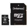 INTENSO 3413460 atminties kortelė Micro SDHC 8GB, klasė 10 su adapteriu