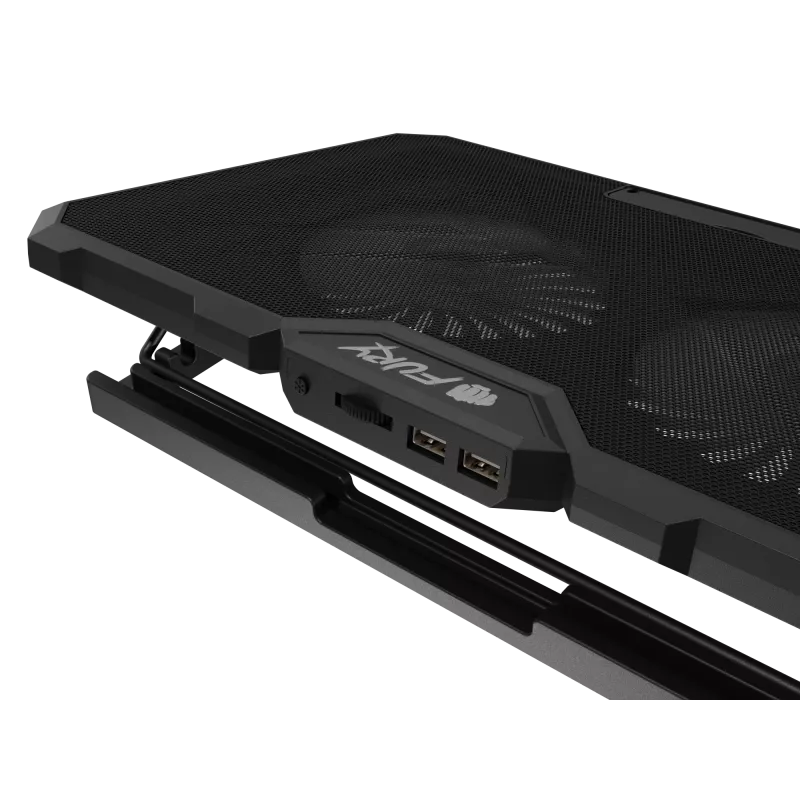 FURY GUNBAI G3 nešiojamojo kompiuterio aušinimo stovas 14.1–17.3 col., 2 ventiliatoriai, RGB apšvietimas, 2× USB