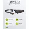 HDMI jungiklis 3 į 1 (4K @ 60Hz), juodas, su 55 cm laidu