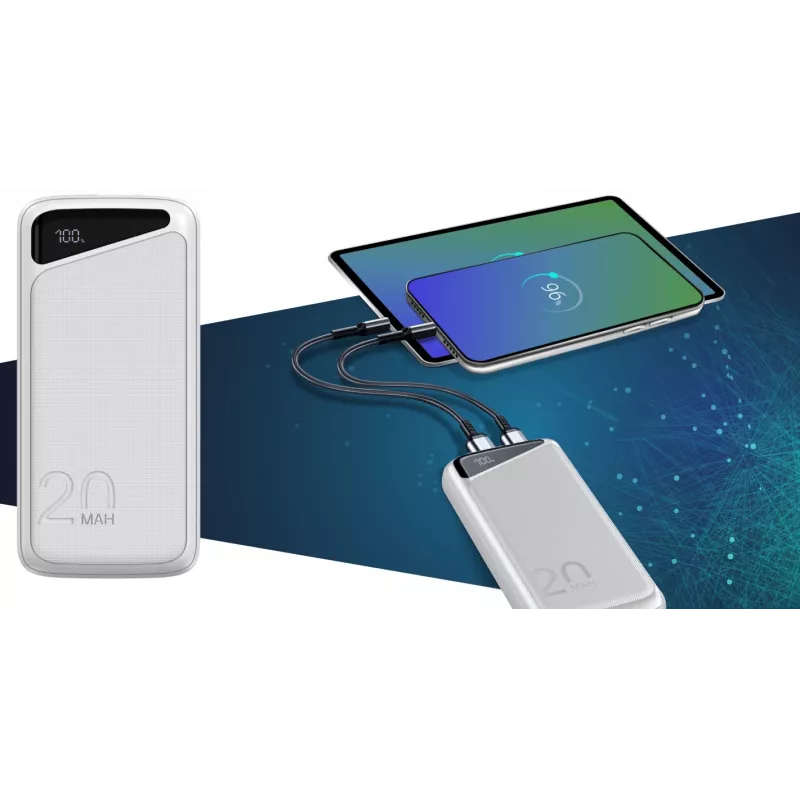 Nešiojamas išorinis akumuliatorius Navitel PWR20 MX WHITE 20000 mAh