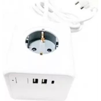 Technaxx 5004 Kištukinis lizdas Cube White su įžeminimu 1 vnt.