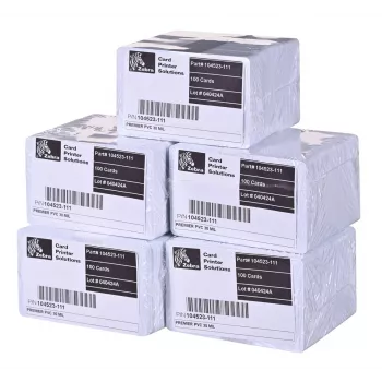 Zebra Premier PVC kortelė 30 mil (5 pakuotės x 100 vnt.)