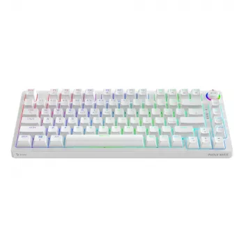 SAVIO PHENIX WHITE belaidė mechaninė klaviatūra, Gateron Red Pro, ABS