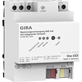 Gira KNX maitinimo šaltinis 640 mA droselio modulis modelis 213000