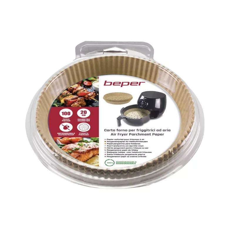 Beper C103ACC001 kepimo popieriaus padėkliukai karšto oro gruzdintuvui, 20 cm, 100 vnt.