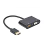Gembird A-HDMIM-HDMIFVGAF-01 adapteris iš HDMI kištuko į HDMI lizdą + VGA lizdą, su garsu ir maitinimo jungtimi