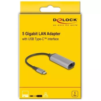 DeLOCK 81570 Laidinio adapterio kabelis USB Type-C – RJ-45 0,15 m Antracitas