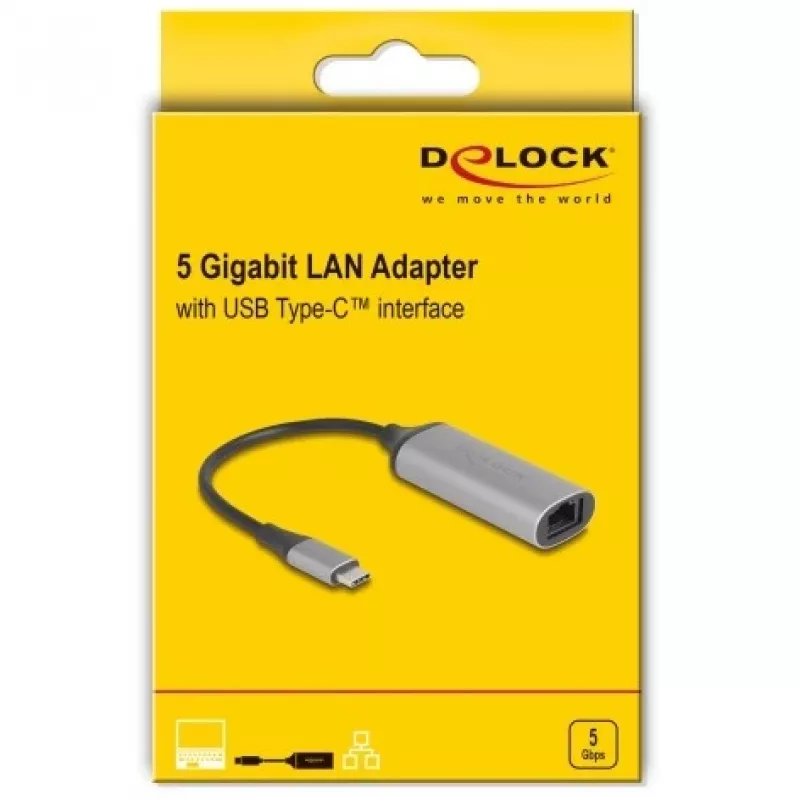 DeLOCK 81570 Laidinio adapterio kabelis USB Type-C – RJ-45 0,15 m Antracitas