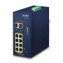 Nevaldomas jungiklis PLANET IGS-1020PTF IP30 8 prievadų 10/100/1000T PoE+