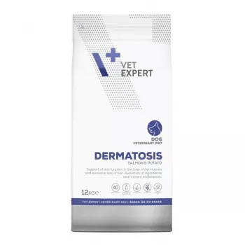 VET EXPERT Veterinary Diet Dermatosis Dog Salmon & Potato - sausas šunų ėdalas - 12 kg