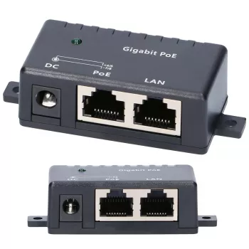 Gigabitinis PoE injektorius Extralink 1 prievadas, 1x 1000 Mb/s RJ45, kubas
