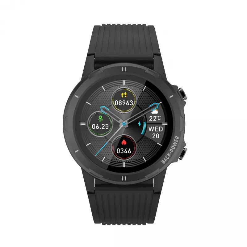 Denver SW-351 išmanusis laikrodis, 1,3″ IPS jutiklinis ekranas, pulso jutiklis, IP68, Bluetooth, juodos spalvos