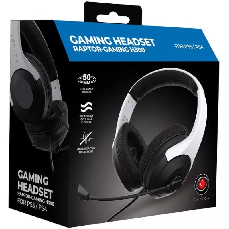 Ausinės Raptor H300 White PlayStation 5 3,5 mm lizdu