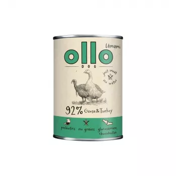 OLLO Umami Žąsiena ir kalakutiena – šlapias šunų ėdalas – 850g