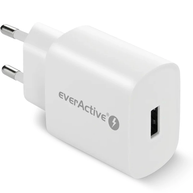 Įkroviklis sieninis 1x USB 18 W QC 3.0 baltas everActive SC-250Q