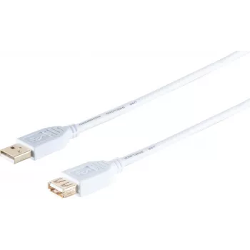 USB ilginimo kabelis ShiverPeaks 77123-W — USB 2.0 A kištukas → A lizdas, baltas