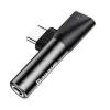 Baseus garso adapteris USB-C į Mini Jack 3,5 mm + USB-C (juodas)