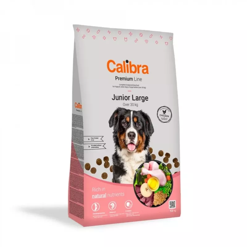 CALIBRA Premium Line Junior Large Chicken – sausas šunų ėdalas – 12 kg