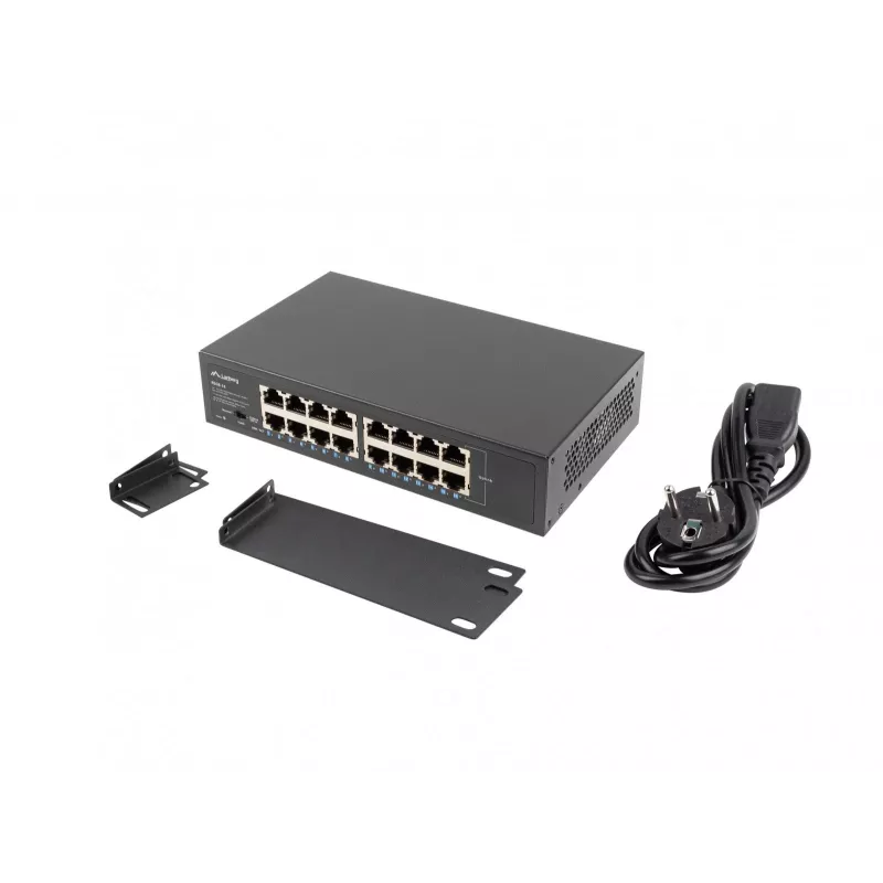 Lanberg RSGE-16 16 prievadų 1Gb valdomas jungiklis (rack 10/19 inch)