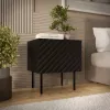 Nakties spintelė Cama meble LUCCA, 2 vnt., 47x40x52 cm, juoda, MDF/medžio drožlių plokštė